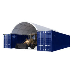 Capannone a Volta Robusto per Container 20x40 Piedi con Fondo Chiuso