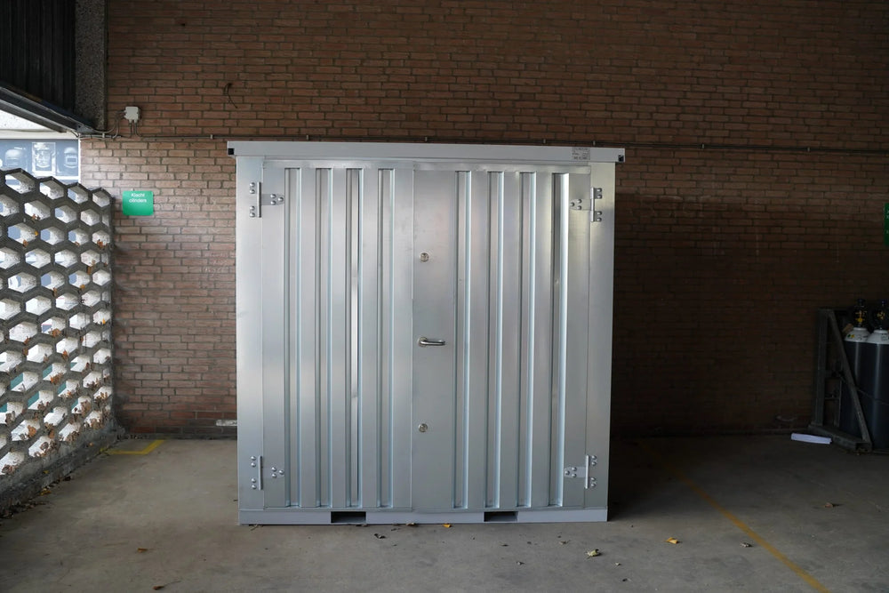 Box di Stoccaggio Modulare 2x2m Zincato a Caldo con Pavimento Rinforzato