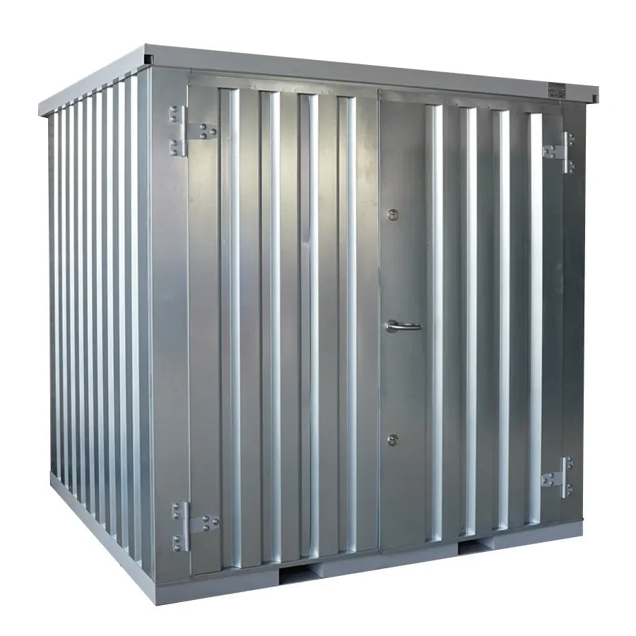 Box di Stoccaggio Modulare 2x2m Zincato a Caldo con Pavimento Rinforzato