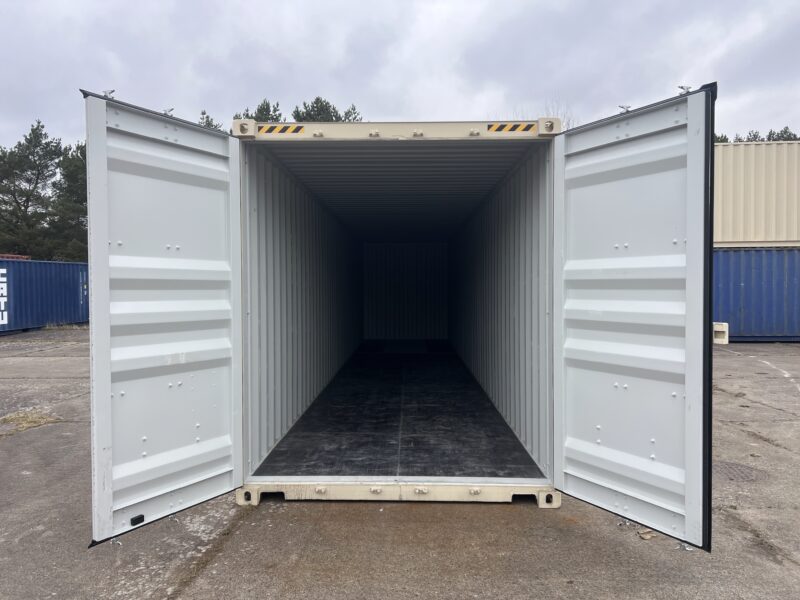 Container 40 Piedi High Cube RAL 1015 (Avorio) con Tasche per Carrello - Nuovo