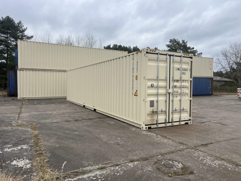 Container 40 Piedi High Cube RAL 1015 (Avorio) con Tasche per Carrello - Nuovo