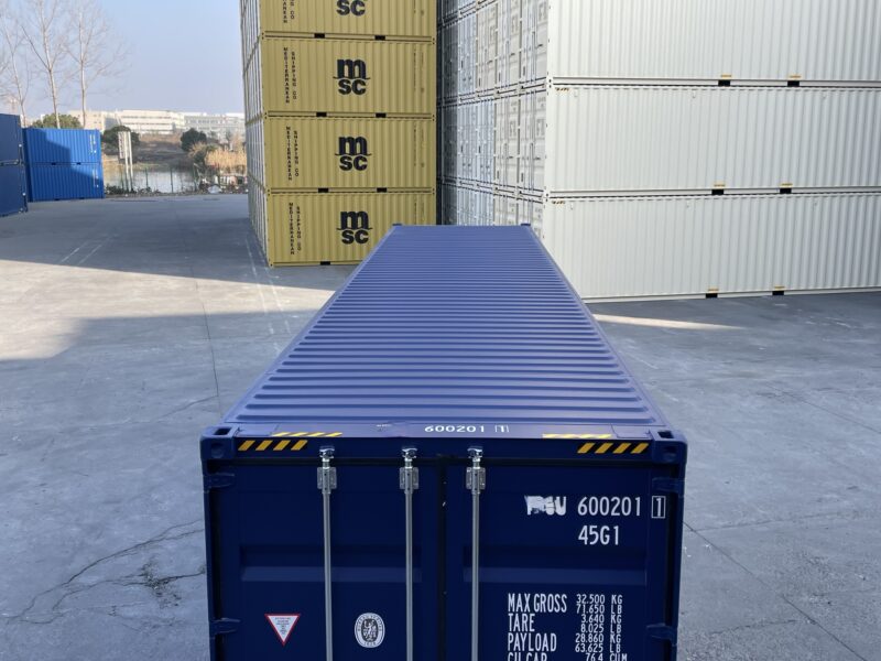 Container 40 Piedi High Cube RAL 5013 (Blu) con Tasche per Carrello - Nuovo