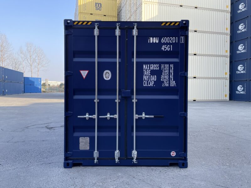 Container 40 Piedi High Cube RAL 5013 (Blu) con Tasche per Carrello - Nuovo