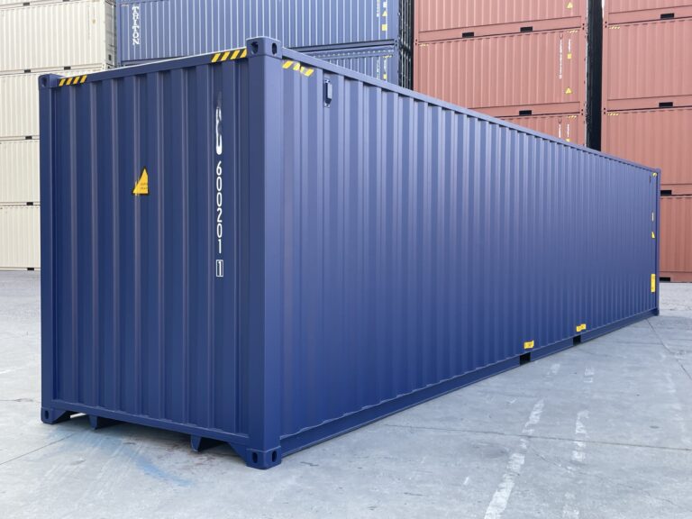 Container 40 Piedi High Cube RAL 5013 (Blu) con Tasche per Carrello - Nuovo