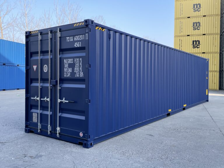 Container 40 Piedi High Cube RAL 5013 (Blu) con Tasche per Carrello - Nuovo