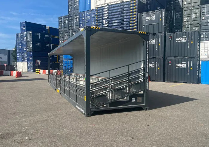 Container 40 Piedi High Cube Tribuna Eventi - Allestito con Sedute