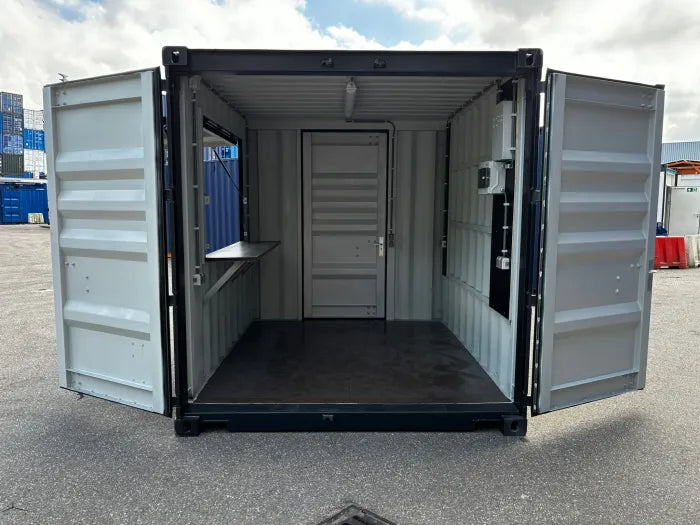 Container Bar 10 Piedi - Chiosco Mobile per Eventi (Allestito con Impianto Elettrico)