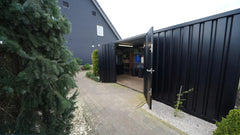 Container di Stoccaggio Modulare 6x2m con Doppio Accesso Laterale Nero Intenso