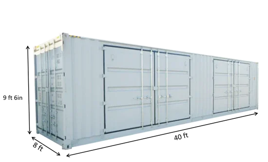 Contenitore High Cube 40 Piedi con Doppie Porte Laterali