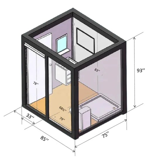 Modulo Bagno Autonomo Compatto 2,95 mq con Doccia